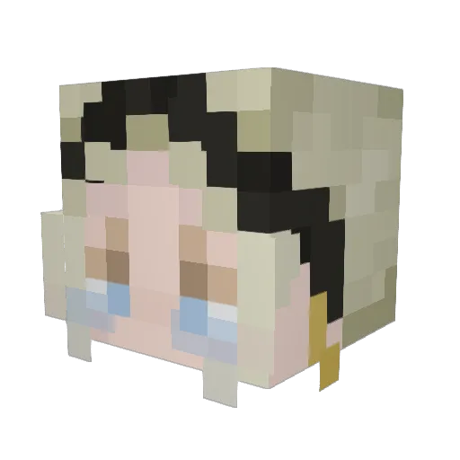 Laphine Minecraft avatar head, 3D render