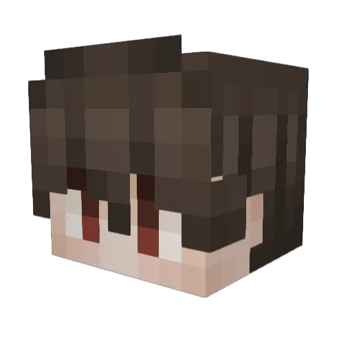 Lapidated Minecraft avatar head, 3D render