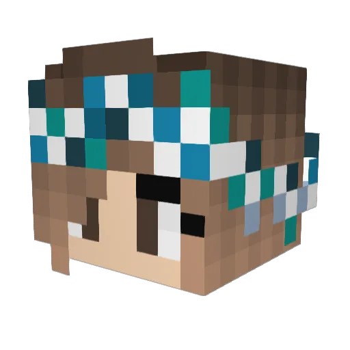 LapisButterfly Minecraft avatar head, 3D render