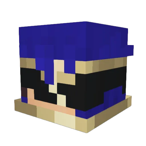 Lapisor Minecraft avatar head, 3D render