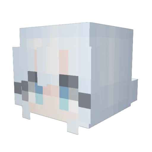 Lapistia Minecraft avatar head, 3D render