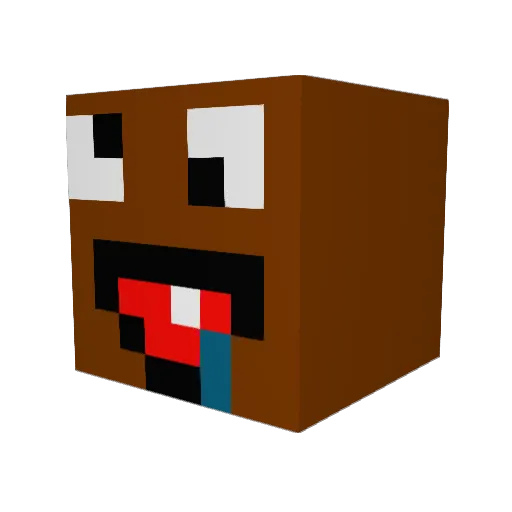 Lapoulette Minecraft avatar head, 3D render
