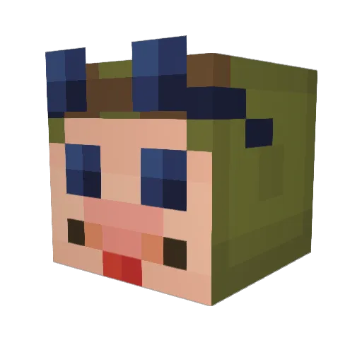 LapuEru Minecraft avatar head, 3D render
