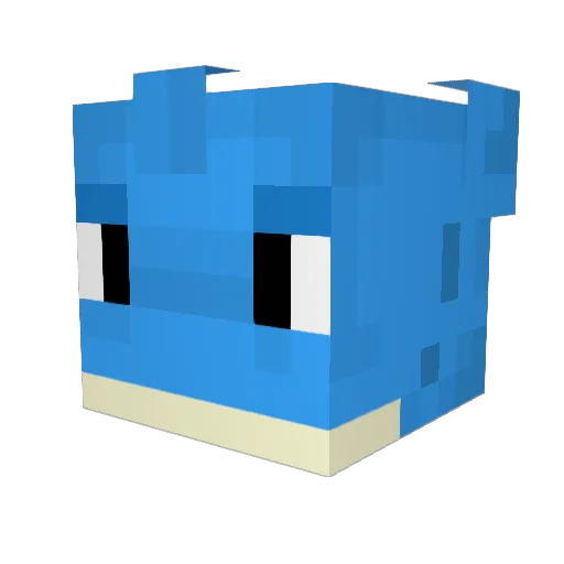 Laqras Minecraft avatar head, 3D render