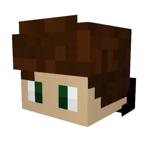 Laquce Minecraft avatar head, 3D render