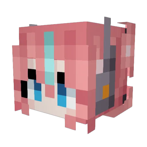 Laquetise Minecraft avatar head, 3D render