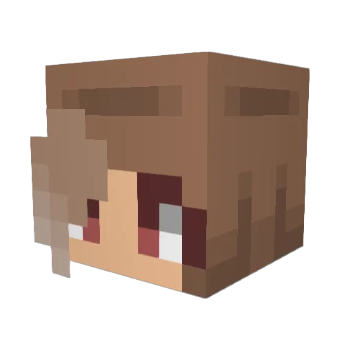 Lara020 Minecraft avatar head, 3D render