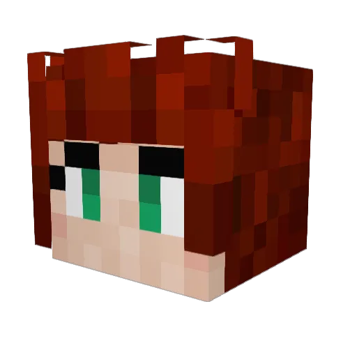 LaraCr0ft Minecraft avatar head, 3D render