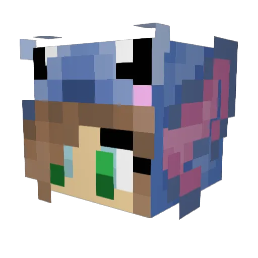 LaraFand Minecraft avatar head, 3D render