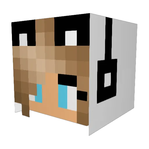 LaraLaki Minecraft avatar head, 3D render