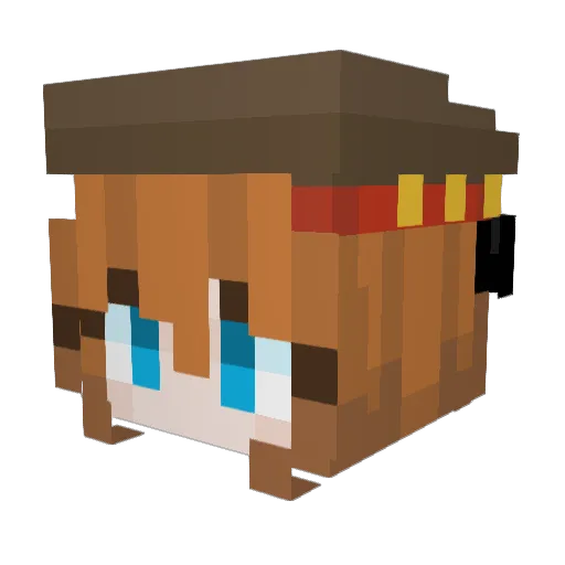 LaraSa Minecraft avatar head, 3D render