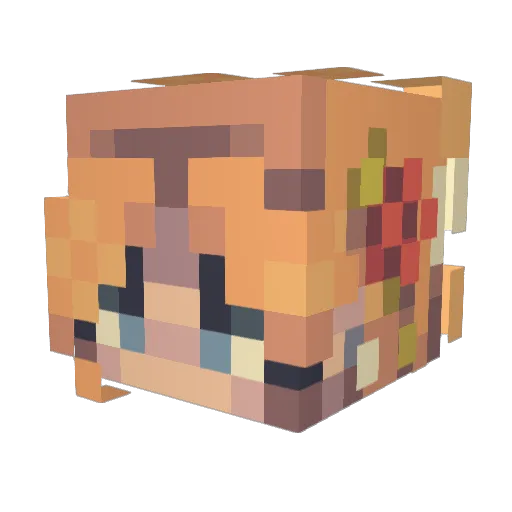 Laraaw Minecraft avatar head, 3D render