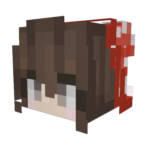 Laraerica Minecraft avatar head, 3D render