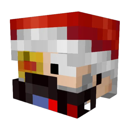 Lardsir Minecraft avatar head, 3D render