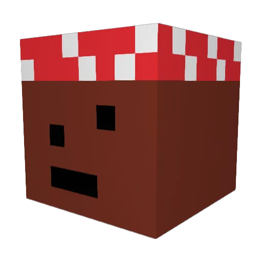 LargeBlackClock Minecraft avatar head, 3D render