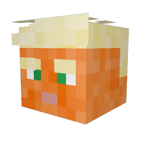 LargeDan Minecraft avatar head, 3D render
