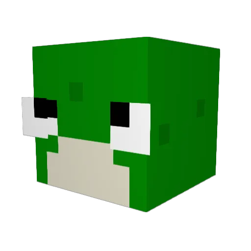 LargeFatMan Minecraft avatar head, 3D render