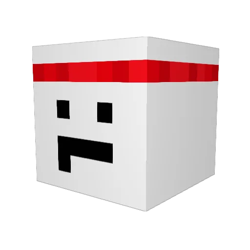 LargeGloves Minecraft avatar head, 3D render