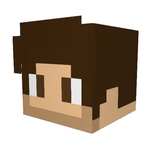 LargeNate Minecraft avatar head, 3D render