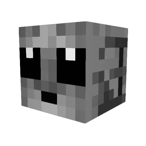 LargePopping Minecraft avatar head, 3D render