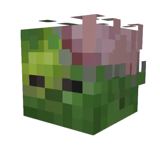 Large__chest Minecraft avatar head, 3D render