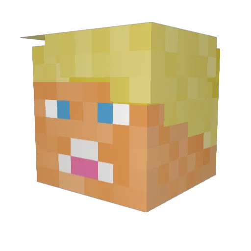 Largetvman Minecraft avatar head, 3D render