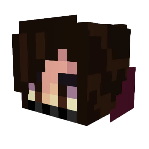 Lariatura Minecraft avatar head, 3D render