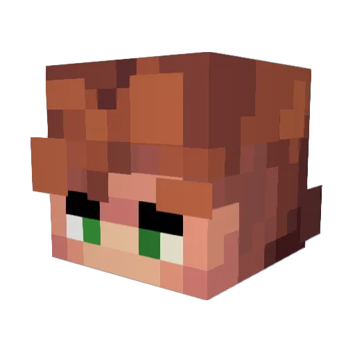 Larkful Minecraft avatar head, 3D render