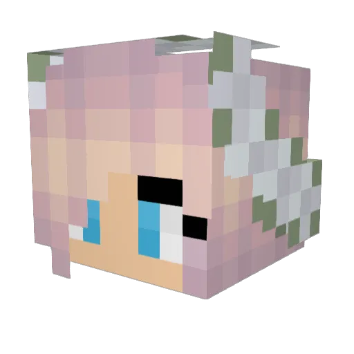 Larklily Minecraft avatar head, 3D render