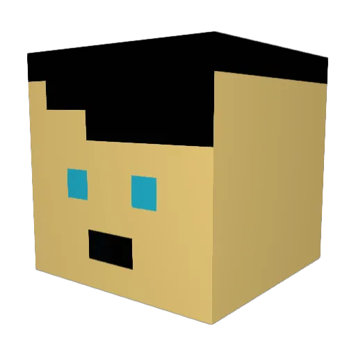 Larkrty Minecraft avatar head, 3D render