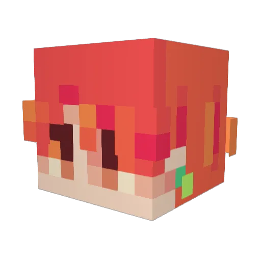 Larkylulu Minecraft avatar head, 3D render