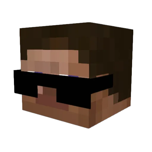 Larp6 Minecraft avatar head, 3D render