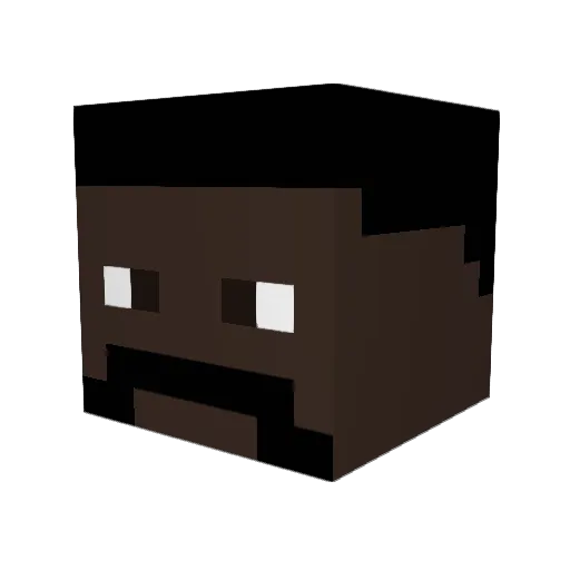 LarpAga Minecraft avatar head, 3D render