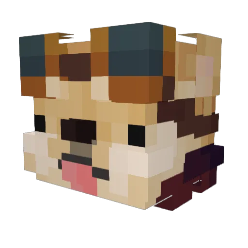 LarpLarposso Minecraft avatar head, 3D render
