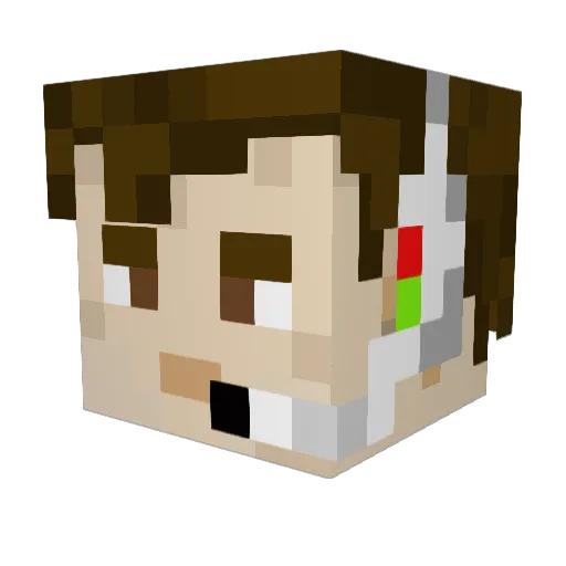LarpYT Minecraft avatar head, 3D render
