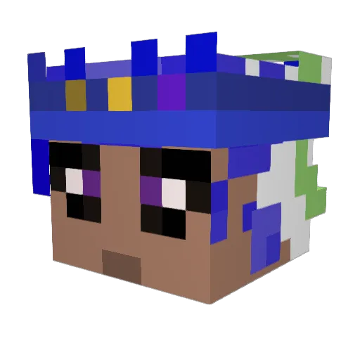 Larpwattgaming Minecraft avatar head, 3D render