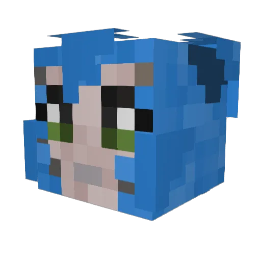 LarpyLongHead Minecraft avatar head, 3D render