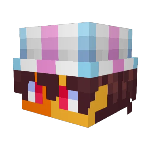 Larranjito Minecraft avatar head, 3D render