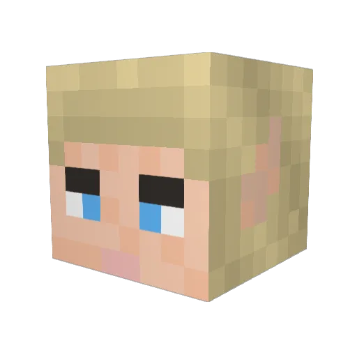 Larrikin_VI Minecraft avatar head, 3D render
