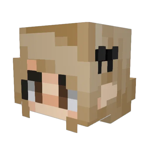 Larrisa Minecraft avatar head, 3D render