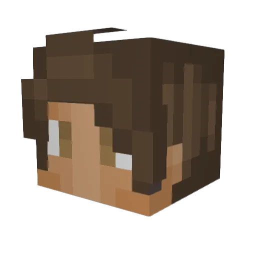 Larrrs Minecraft avatar head, 3D render