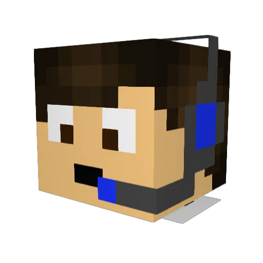 LarryDiego Minecraft avatar head, 3D render