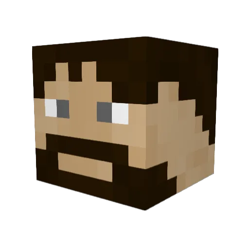 LarryLawnGnome Minecraft avatar head, 3D render