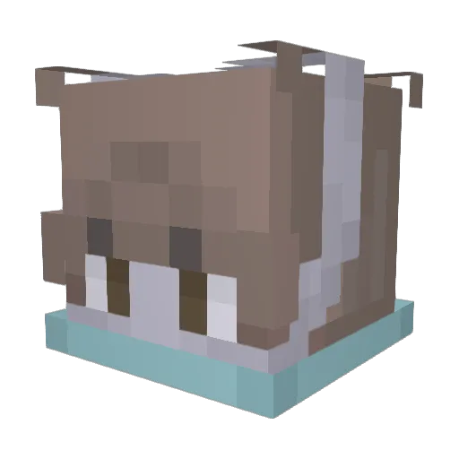 Larryfr Minecraft avatar head, 3D render