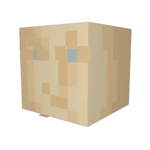 Larsen7 Minecraft avatar head, 3D render