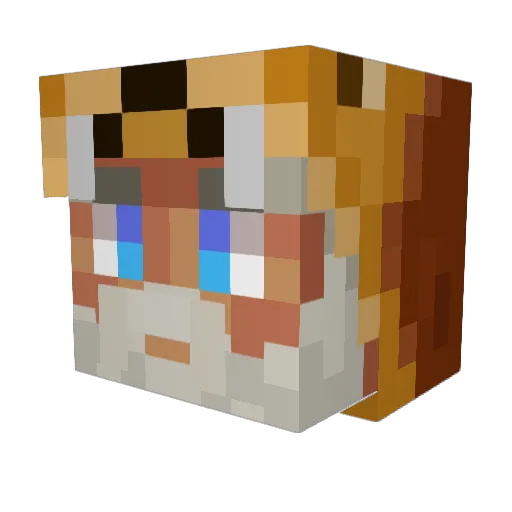 Larsones Minecraft avatar head, 3D render