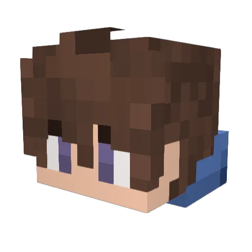 Larvey Minecraft avatar head, 3D render