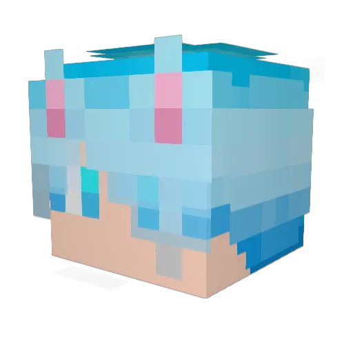 Larzuck Minecraft avatar head, 3D render