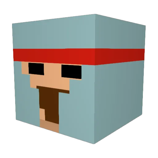 Lasa9ne Minecraft avatar head, 3D render