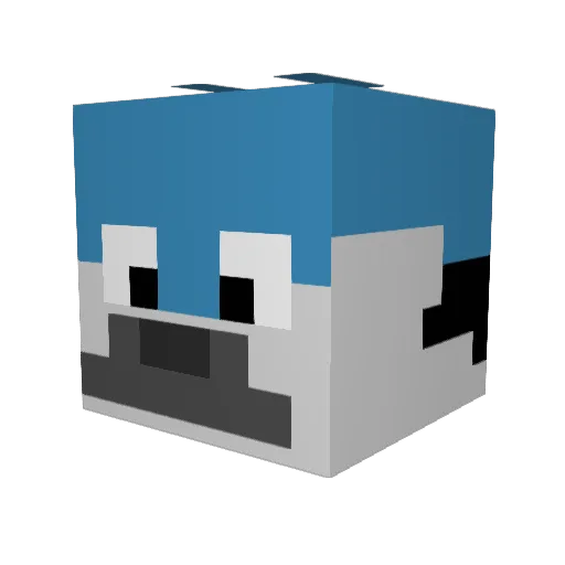 LaserDisc99 Minecraft avatar head, 3D render